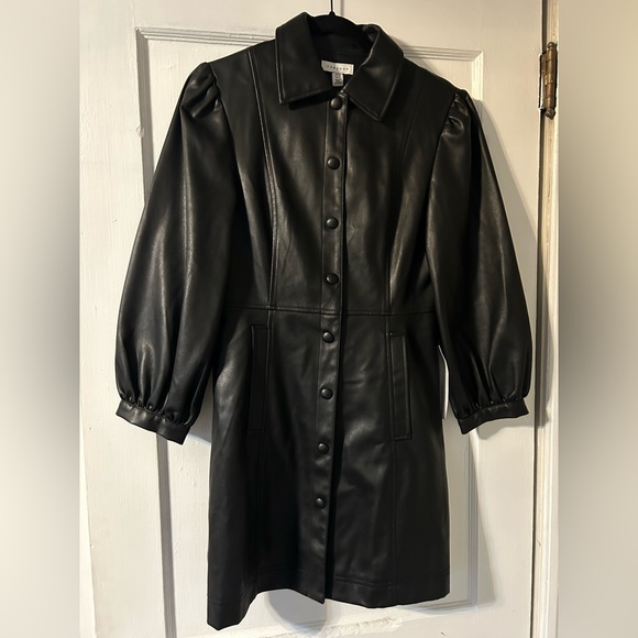 Topshop Jackets & Blazers - Topshop faux black leather coat. Size 6 NWT